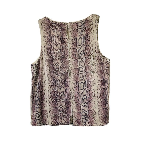 INC Women's Sequin Sleeveless Animal Snake Print Party Tank Top Lining Size XL - Picture 5 of 13